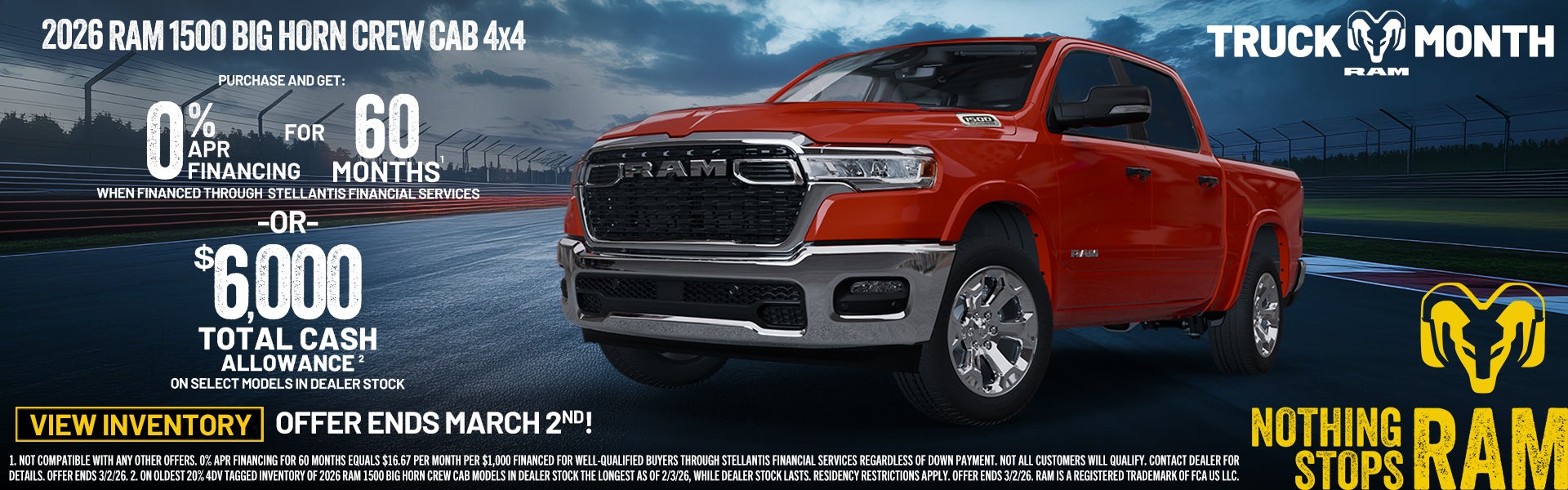 2026 Ram 1500 Lease offer or bonus cash